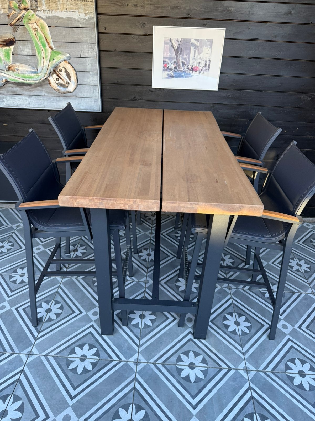 Tierra Outdoor 4-zits barset Ada Rustiek aluminium antraciet, Ophalen, 4 zitplaatsen, Gebruikt, Aluminium