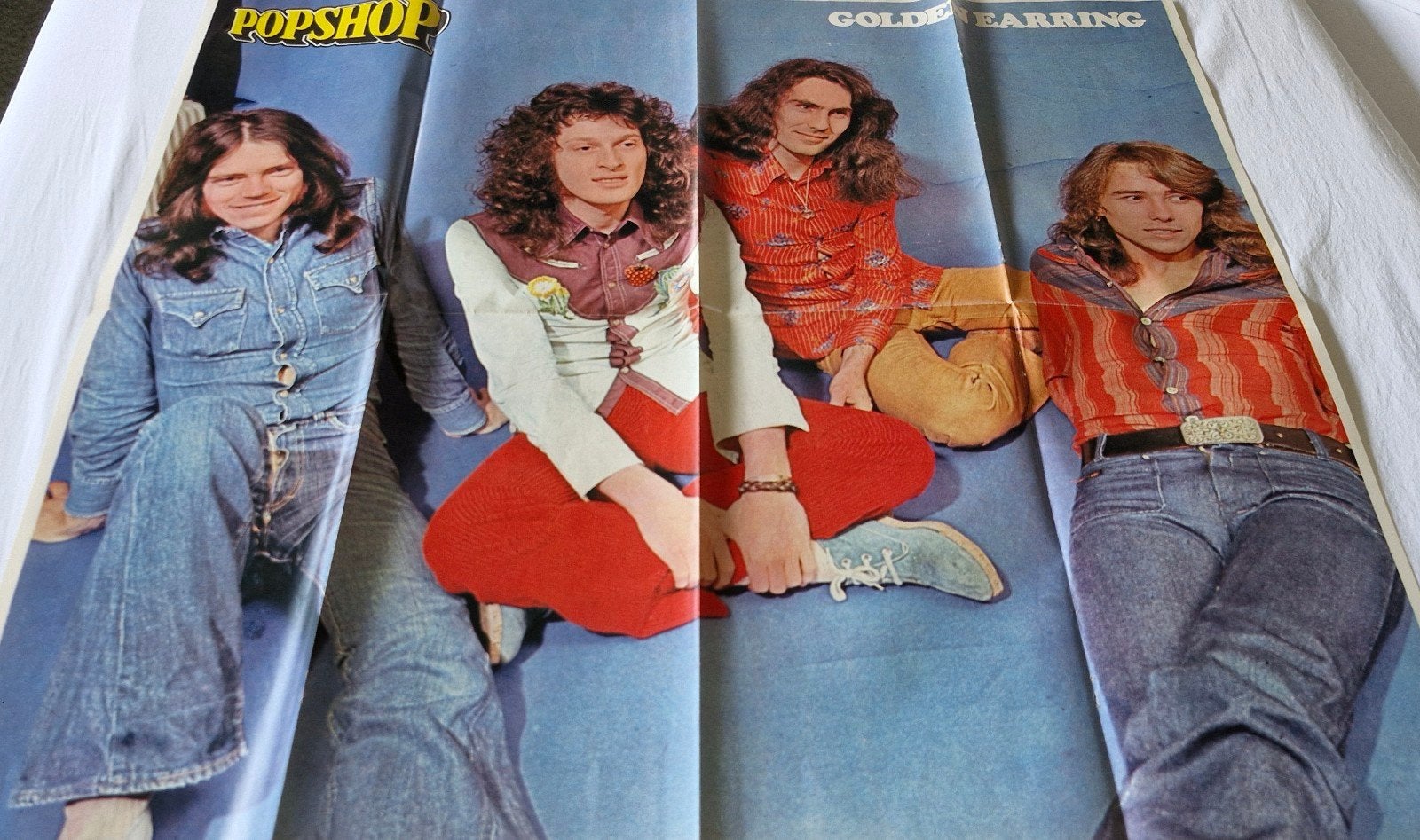Vintage Popshop Golden Earring Poster, Ophalen of Verzenden, A1 t/m A3, Muziek, Rechthoekig Staand