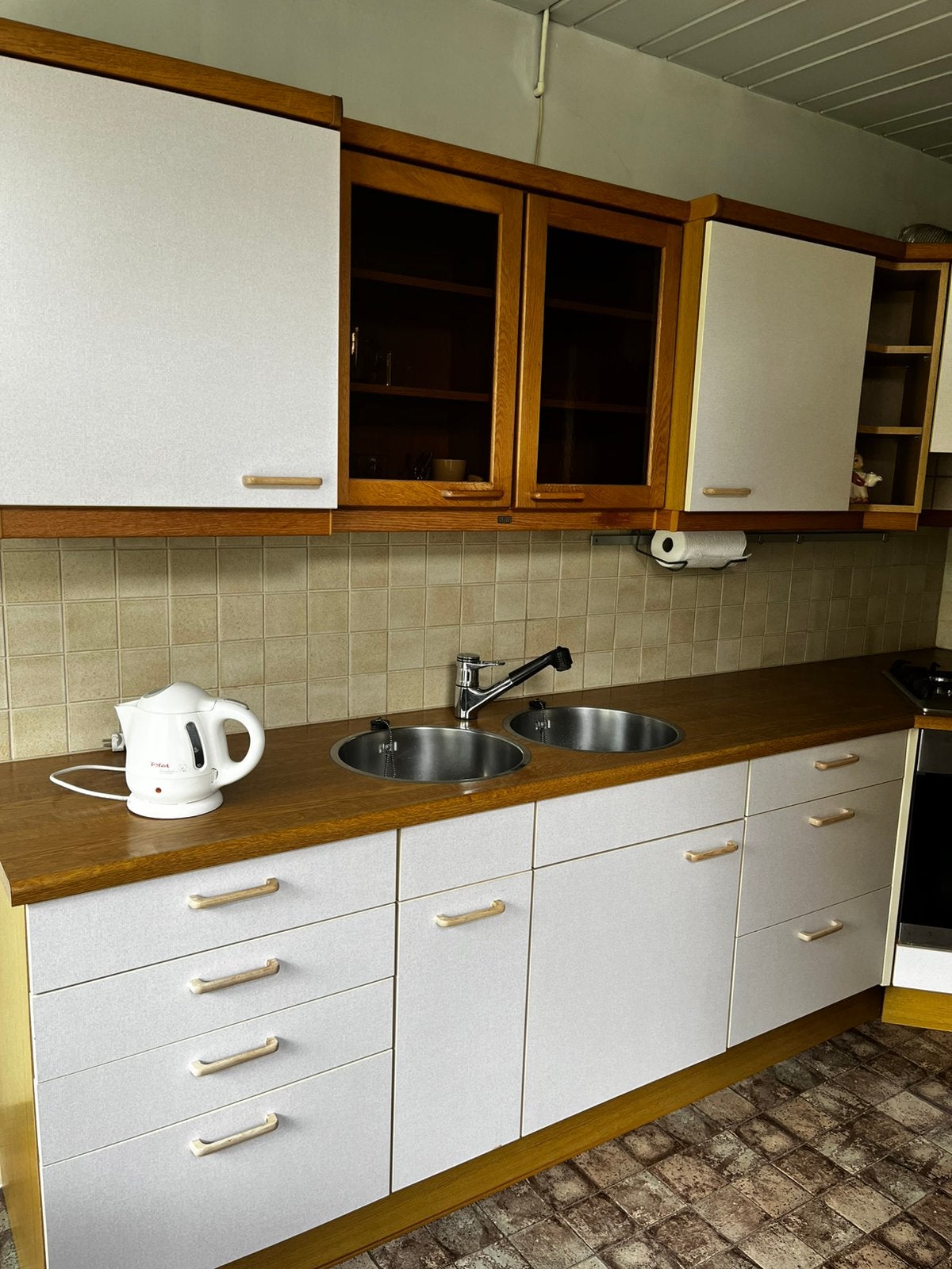 Jaren 80 alno keuken, Ophalen, Gebruikt, Bruin, Hoekkeuken