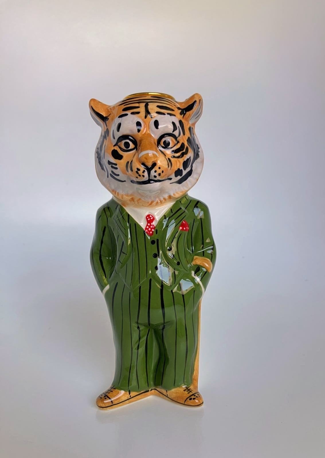 Rice tijger kandelaar nathalie lete, Ophalen, Nieuw, 15 cm, Steen/keramiek