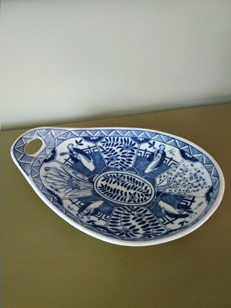Lange lijs schalen Mosa chinoiserie, blauw wit, Antiek en Kunst, Antiek | Schalen, Ophalen