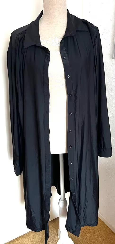 Exxcelent zwarte doorknoop jurk/vest maat 52[v]