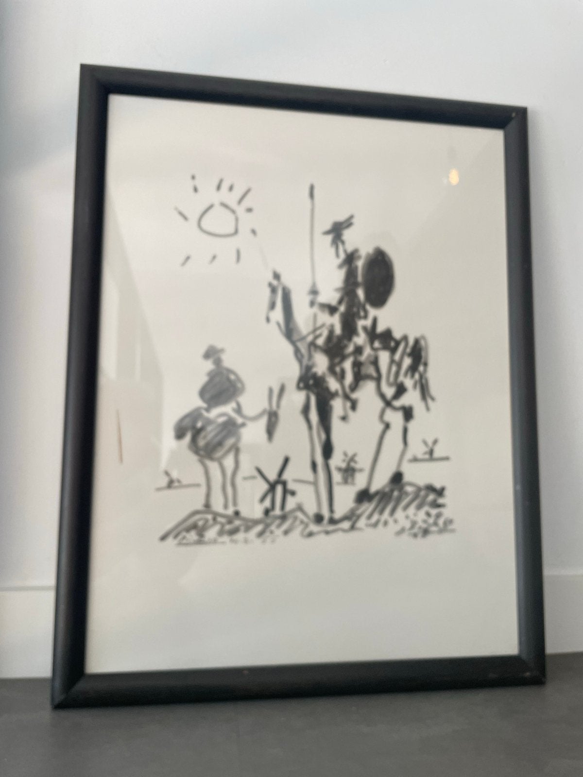 Picasso Don Quichot Litho - Ingelijst, Ophalen of Verzenden