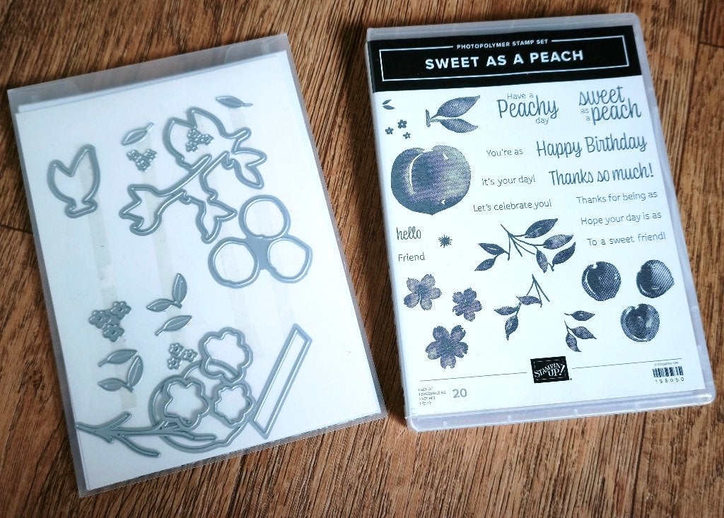 Stempels en dies van Stampin'up Sweet as a peach, Hobby en Vrije tijd, Stempelen, Ophalen of Verzenden, Gebruikt, Clearstamp