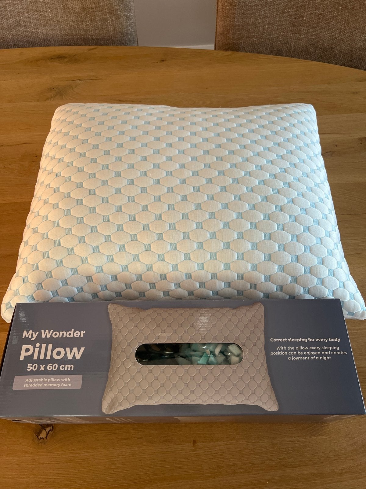 My Wonder Pillow - Verstelbaar kussen met memory foam, Ophalen of Verzenden, Zo goed als nieuw, Meerkleurig, Kussen