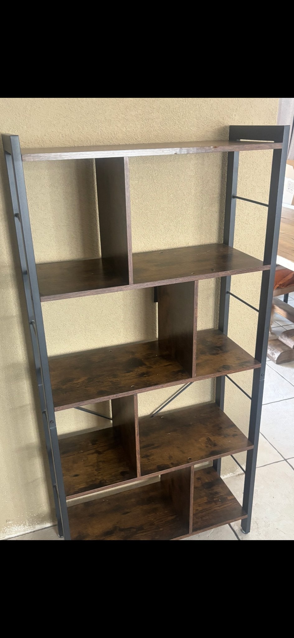 Wandkast met metalen frame en houten planken, Huis en Inrichting, Kasten | Boekenkasten, Zo goed als nieuw, 50 tot 100 cm, 150 tot 200 cm