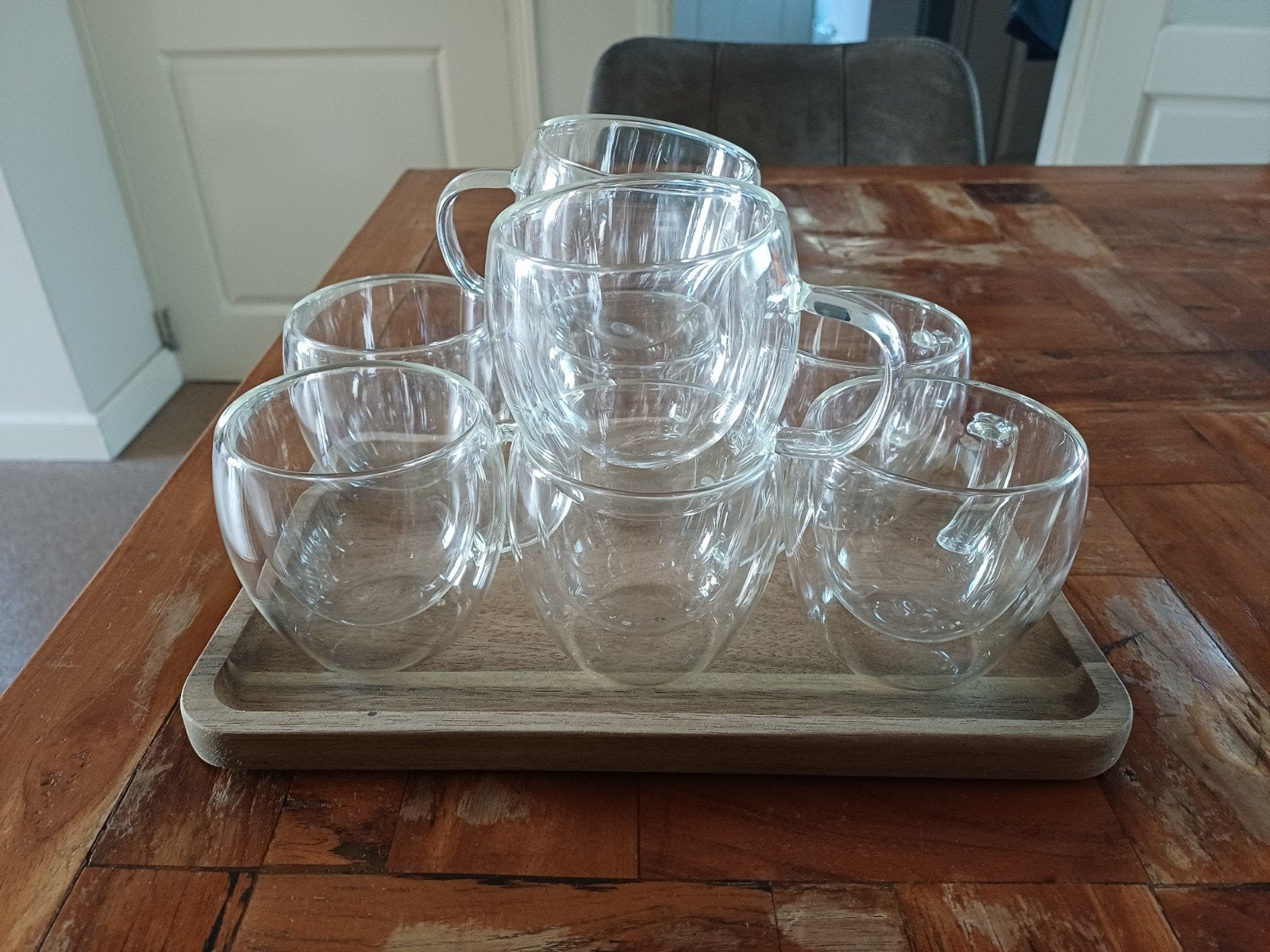 8 dubbelwandige glazen koffiekopjes, Huis en Inrichting, Keuken | Servies, Ophalen of Verzenden, Glas, Overige stijlen, Glas of Glazen