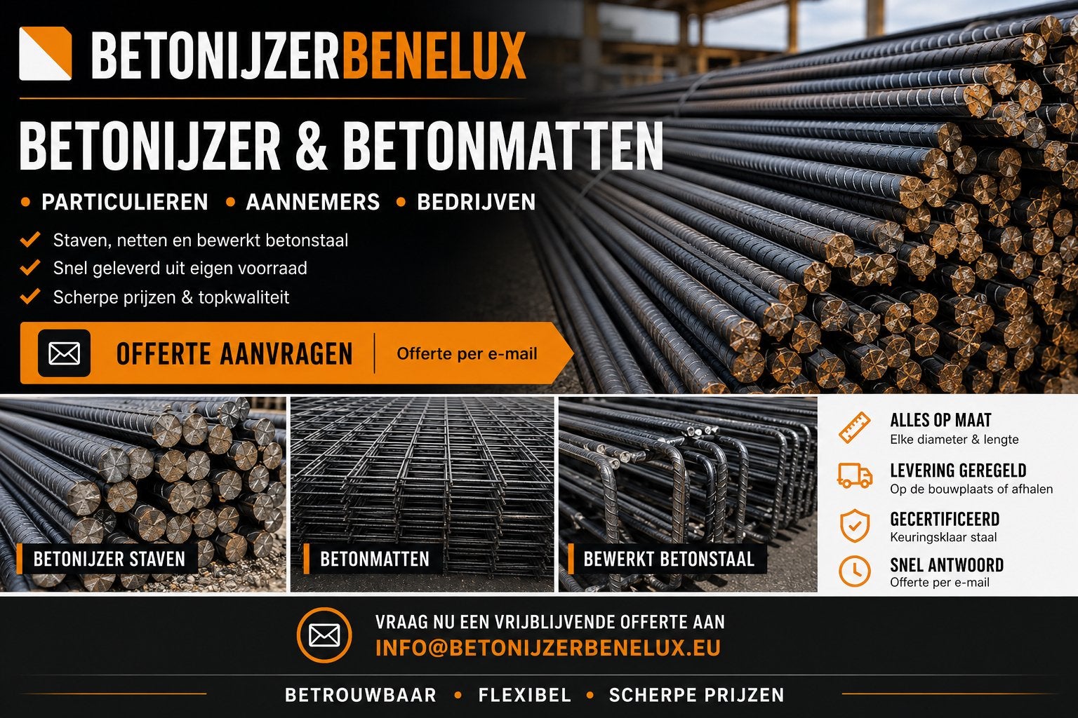 Betonijzer & betonmatten | Particulier en zakelijk, Ophalen, Zo goed als nieuw