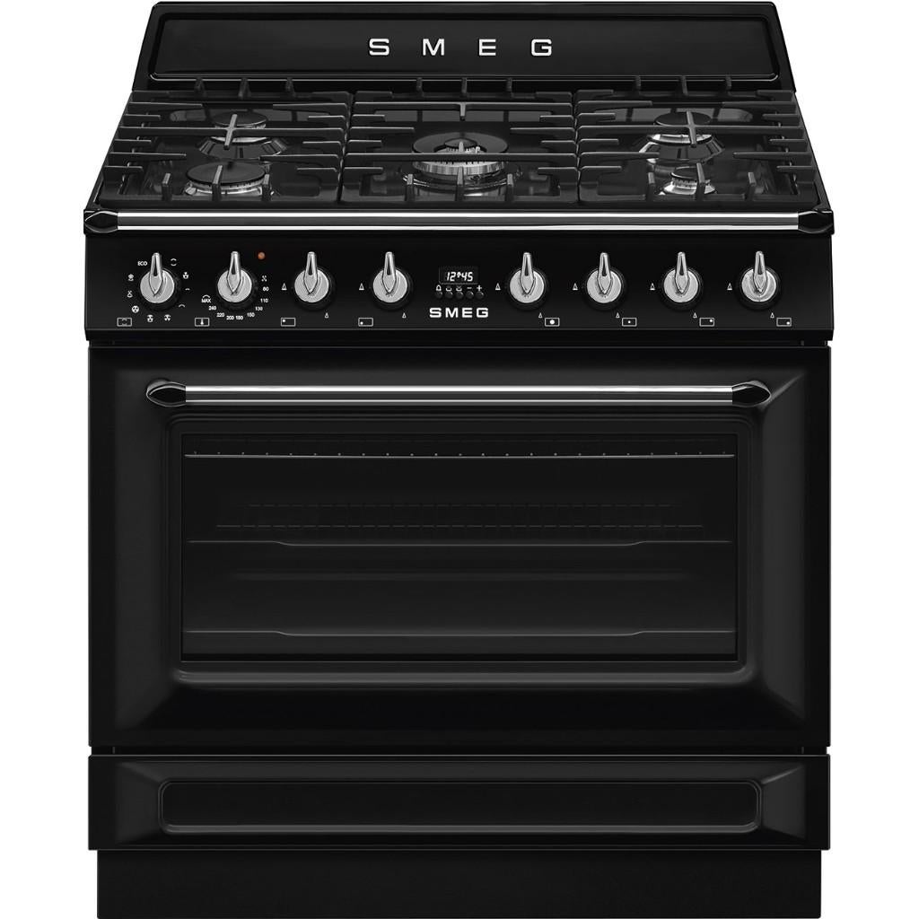 Smeg TR90GMBLNL 90 cm gas fornuis...Op voorraad..., 60 cm of meer, Nieuw, Ophalen of Verzenden, Gas