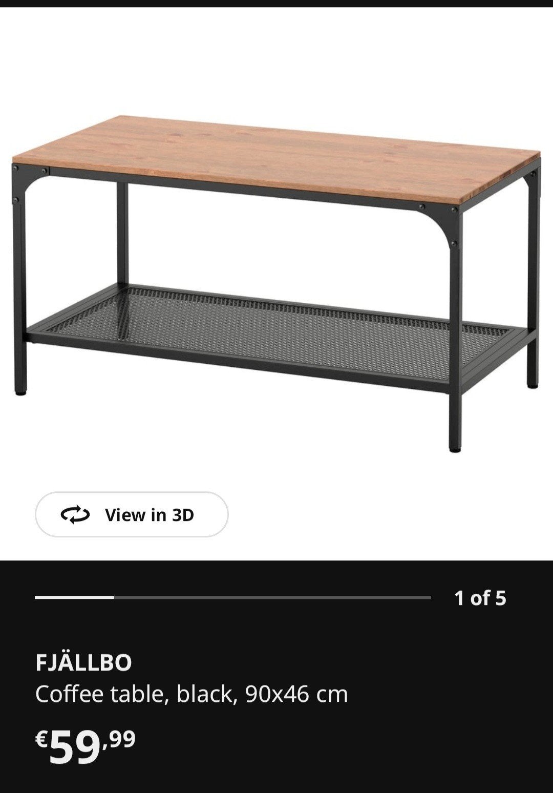 IKEA FJÄLLBO Salontafel - Industrieel Design, Huis en Inrichting, 50 tot 100 cm, 50 tot 100 cm, Zo goed als nieuw, Industrieel