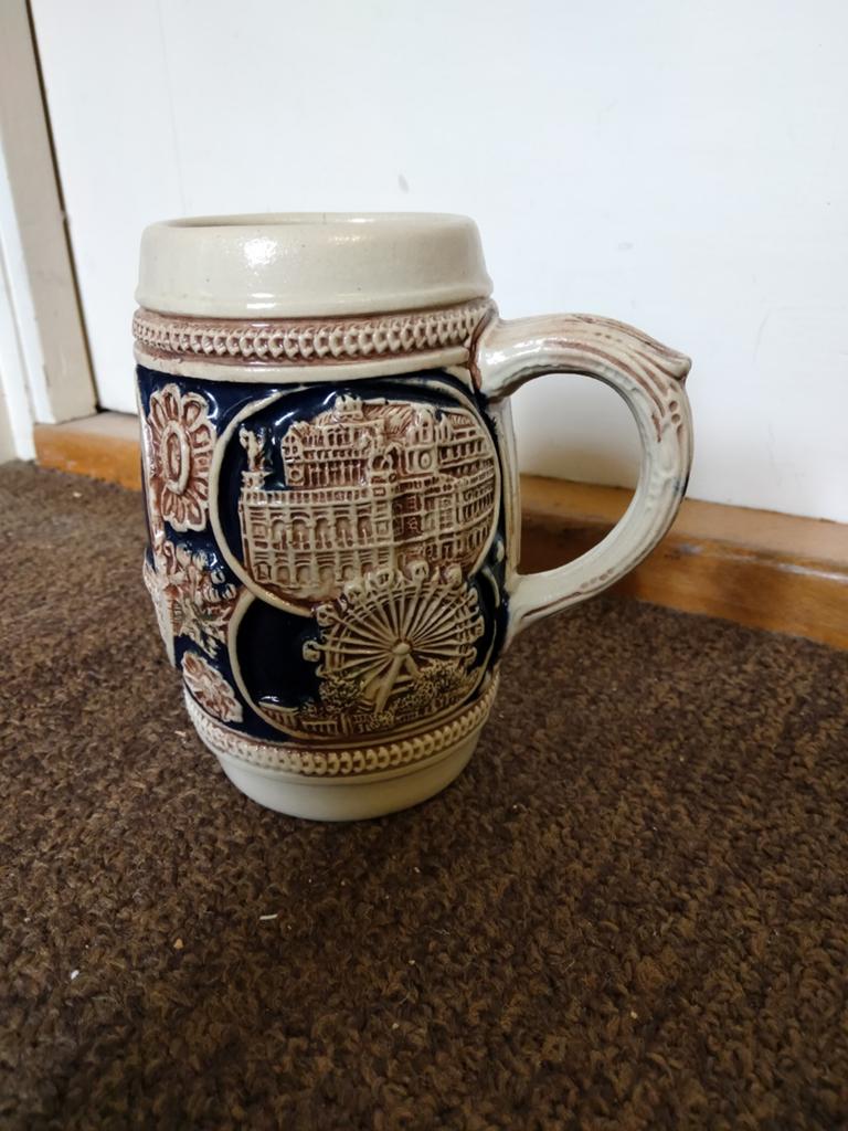 Vintage Gerz Bierpul Wenen - Keramiek met reliëf, Ophalen of Verzenden