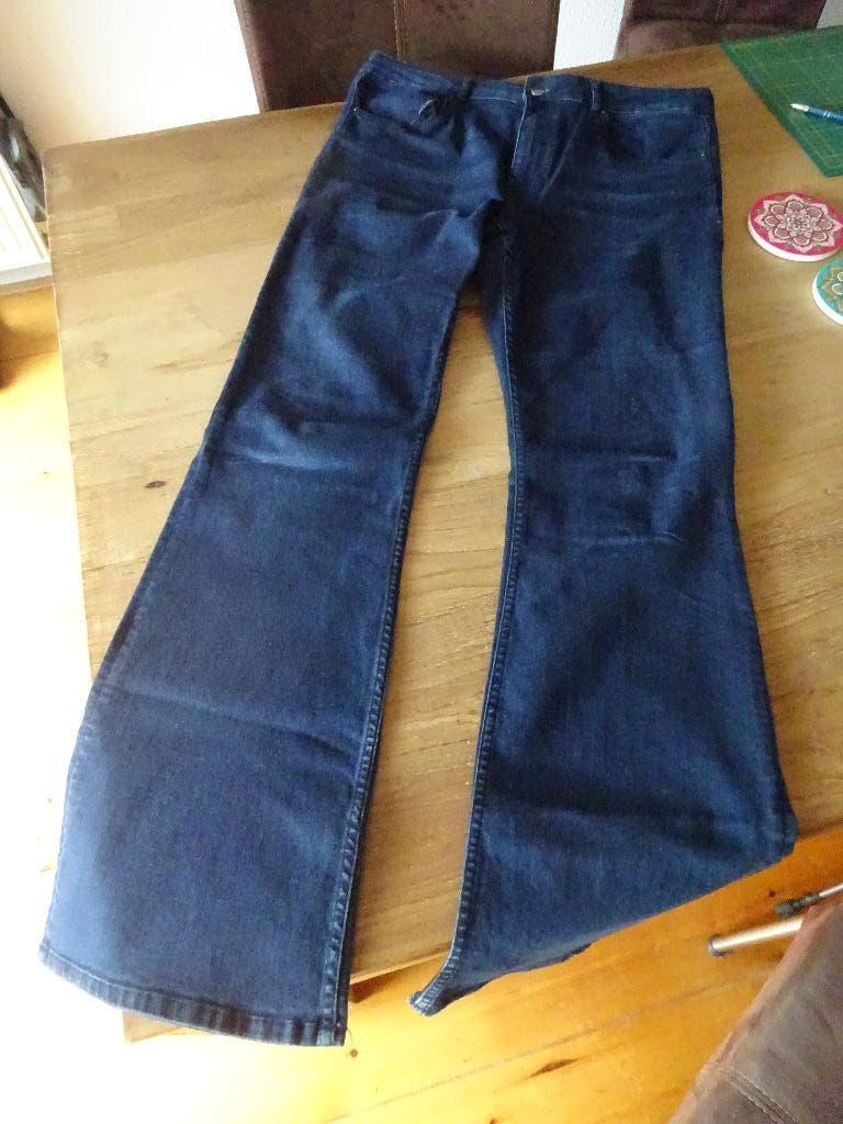Flared jeans van Hennes & Mauritz H&M, H&M, Blauw, Maat 42/44 (L), Ophalen of Verzenden