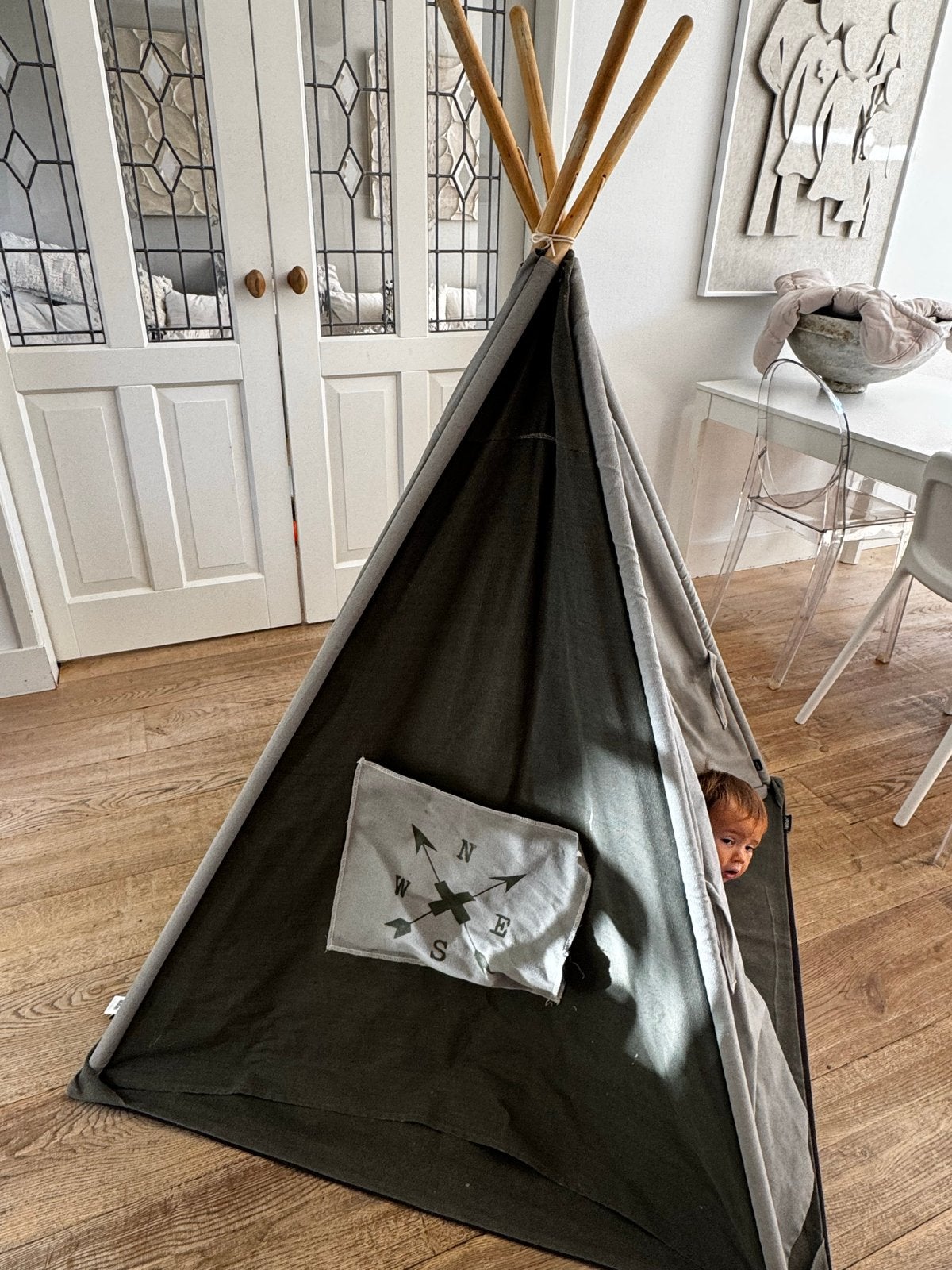 Stoere Tipi speeltent kind merk Lebel dikke katoenen stof, Ophalen, Gebruikt, Jongen of Meisje