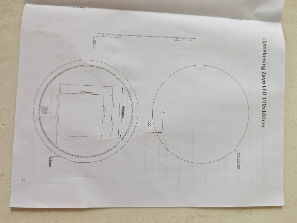 SPIEGEL BORELLI ROND 100CM, Huis en Inrichting, Ophalen of Verzenden, Nieuw