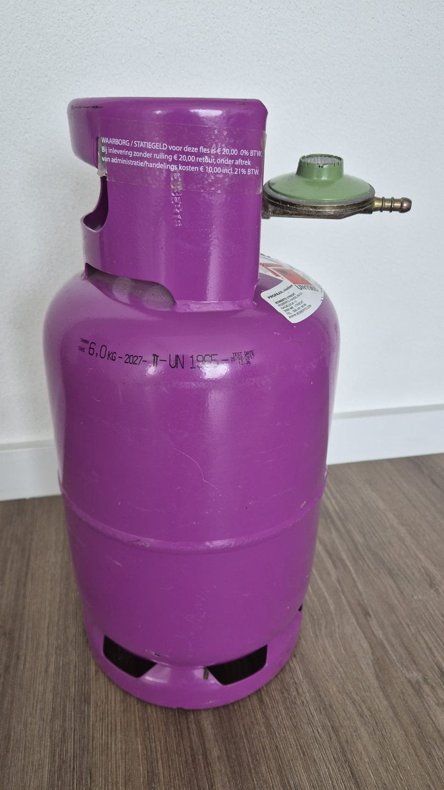Lege gasfles, Ophalen, Zo goed als nieuw