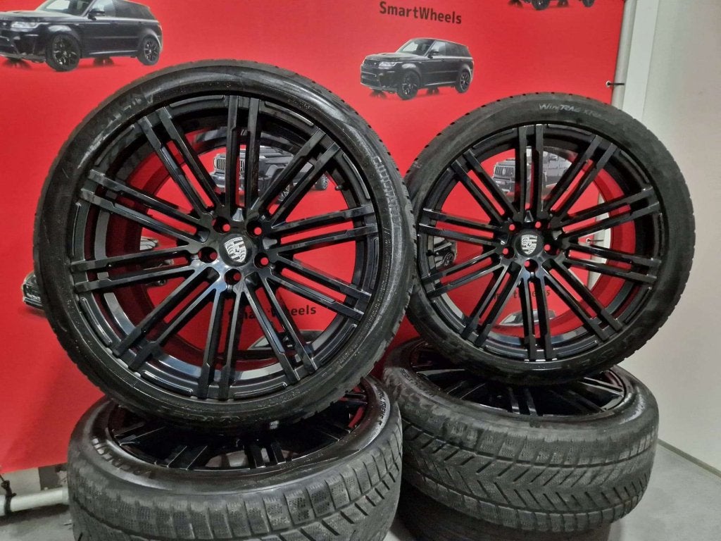 21 inch PORSCHE MACAN BREEDSET GTS SPYDER VELGEN EN BANDEN, Auto-onderdelen, Banden en Velgen, Niet ingevuld, 265 mm, Banden en Velgen