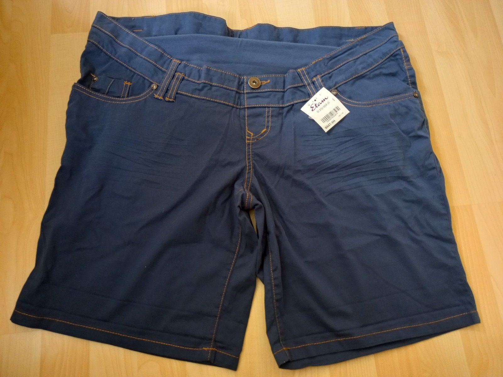 Donkerblauwe katoenen zwangerschaps short maatlabel 44, zakk, Kleding | Dames, Positiekleding, Blauw, Maat 42/44 (L), Nieuw, Ophalen of Verzenden