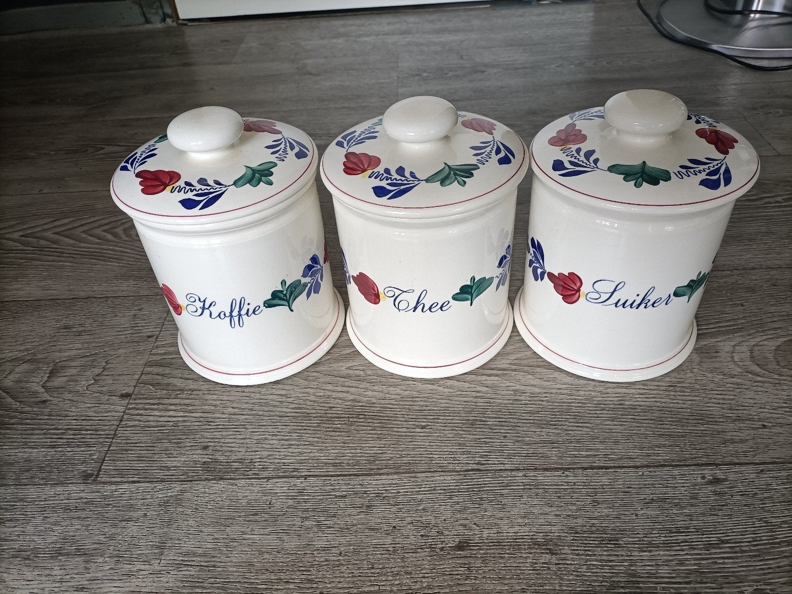 ❇️boerenbont koffie, thee en suiker voorraadpotten❇️, Huis en Inrichting, Keuken | Potten en Pannen, Overige materialen, Verzenden