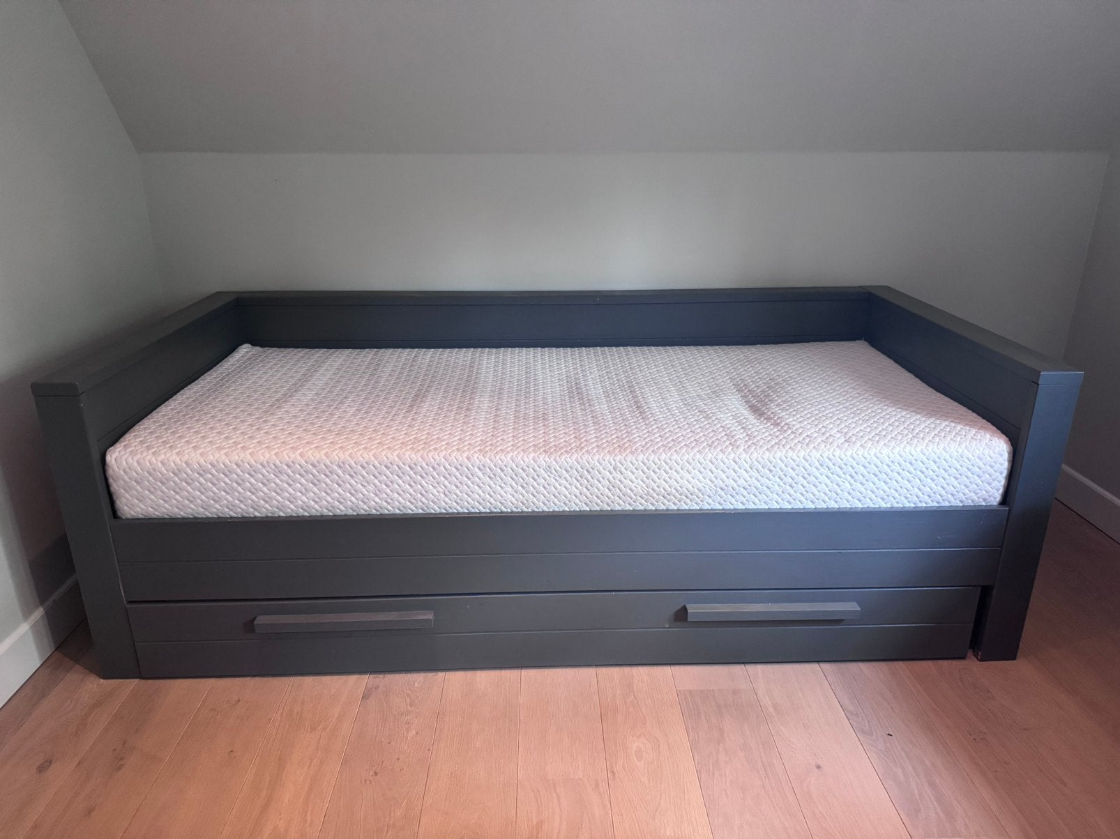GRATIS - 1 persoons bed met lade voor logeermatras, Ophalen, Gebruikt, 90 cm, Eenpersoons