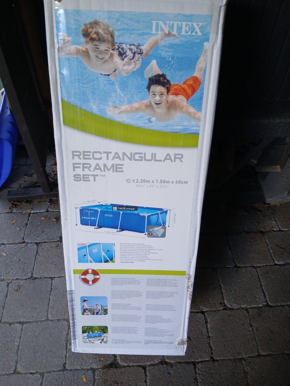 Intex Rectangular Frame Zwembad - 2.20m x 1.50m x 60cm, Ophalen, Minder dan 80 cm, Nieuw, Minder dan 200 cm