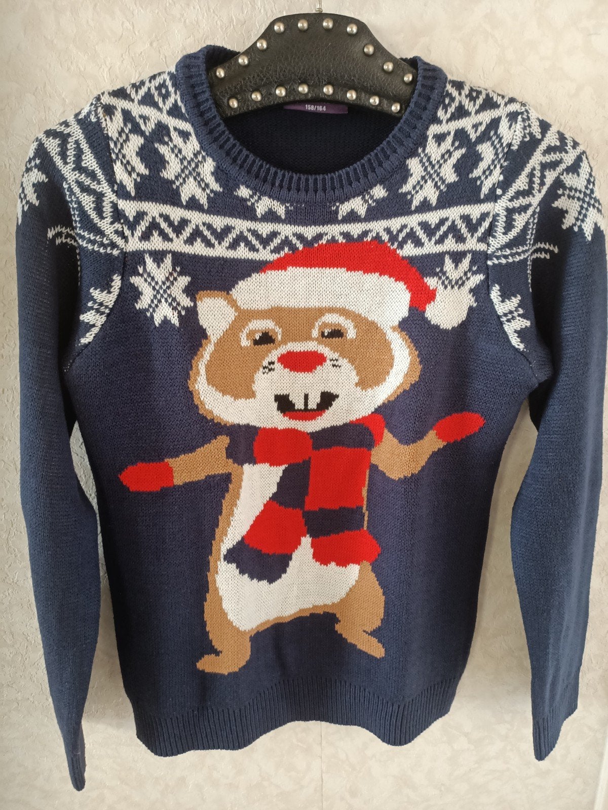 Kersttrui met hamsterprint - Maat 158/164, WE LOVE KERST, Jongen of Meisje, Trui of Vest, Ophalen of Verzenden