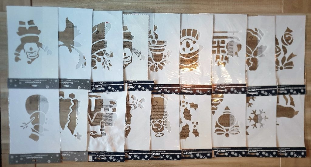 18 Winter/Kerst sjablones voor raamdecoratie, Diversen, Kerst, Ophalen of Verzenden