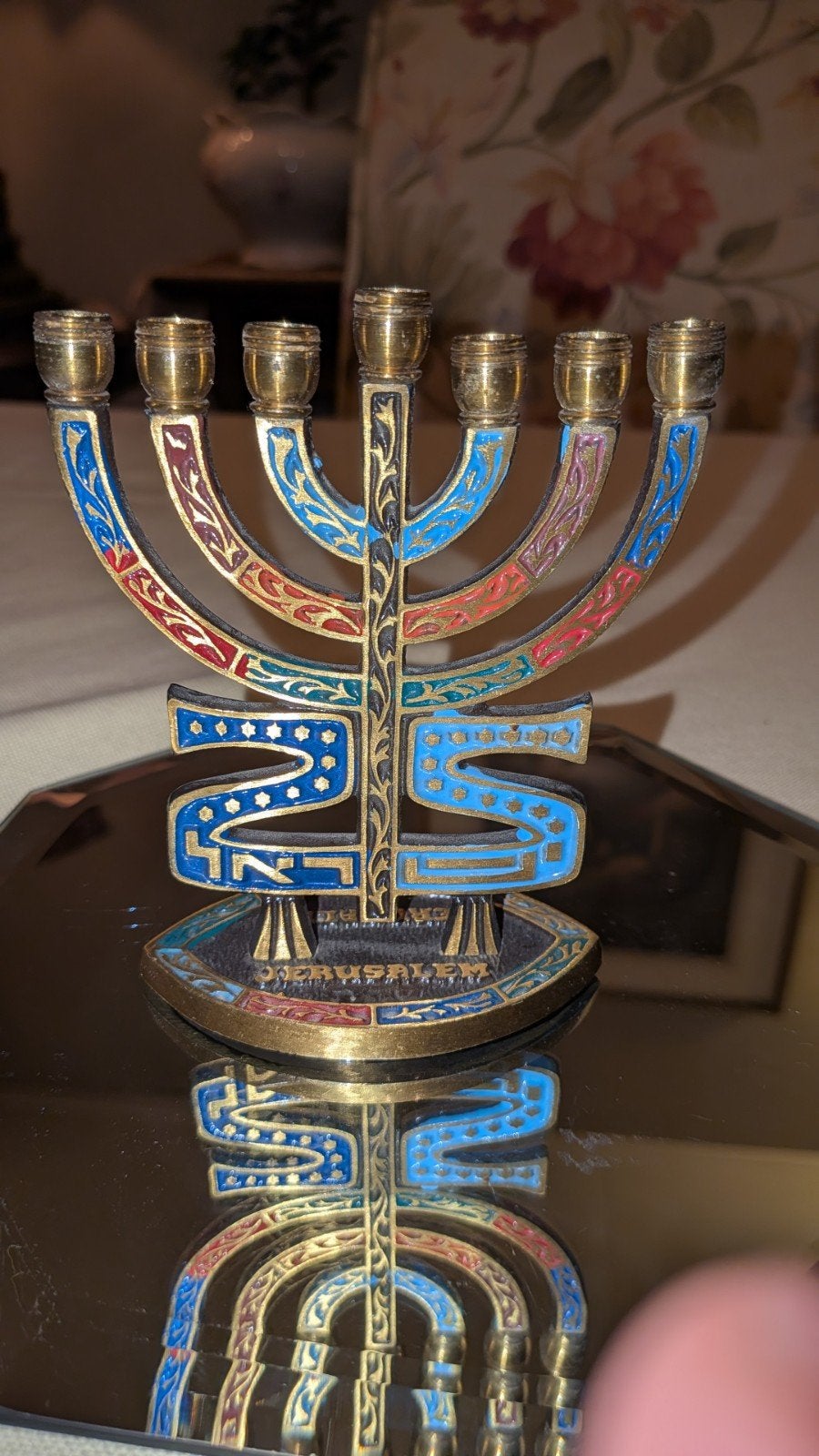 Vintage Menora / 7-armige kandelaar (Souvenir uit Israël), Ophalen of Verzenden