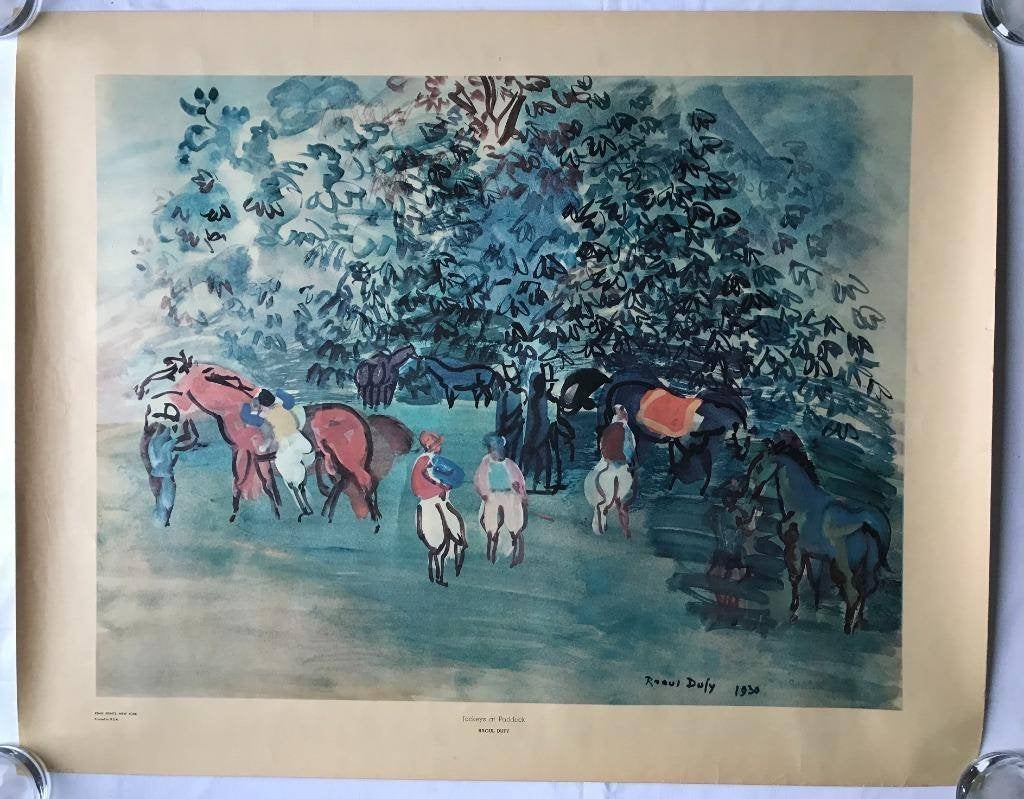 Jockeys at the Paddock - Raoul Dufy - Penn prints New York, Rechthoekig Liggend, Ophalen of Verzenden, Zo goed als nieuw, Sport