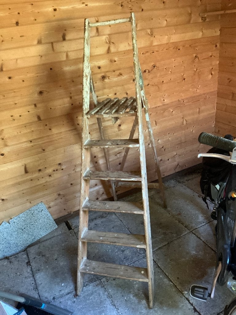 Houten trap met 5 treden, Doe-het-zelf en Verbouw, Ladders en Trappen, Ophalen, Gebruikt, Trap, Minder dan 2 meter
