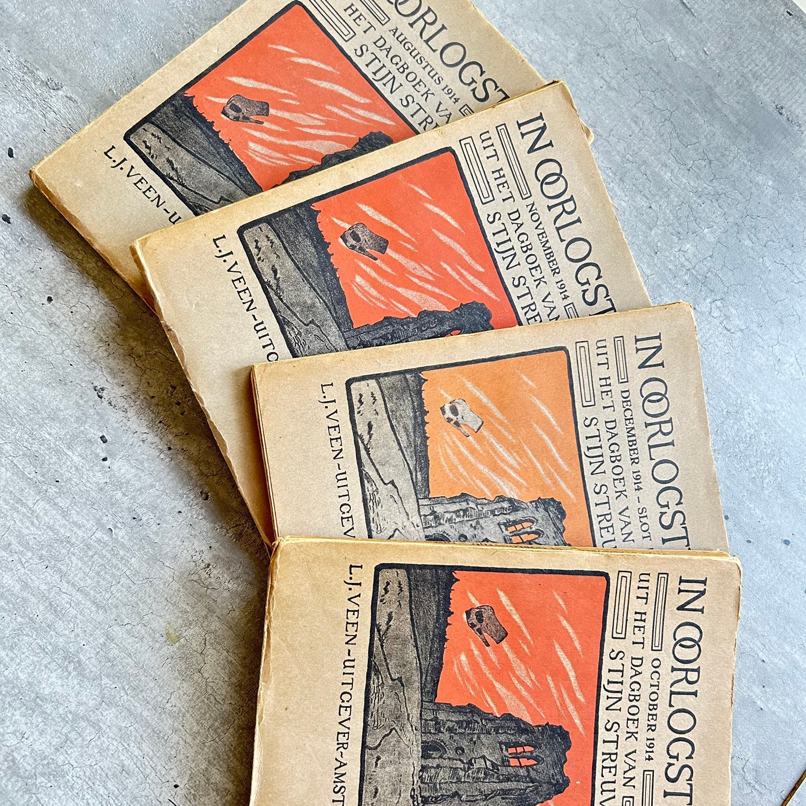 4 x boek 1914 “In Oorlogstijd” dagboek Stijn Streuvels, Antiek en Kunst, Antiek | Boeken en Bijbels, Ophalen of Verzenden