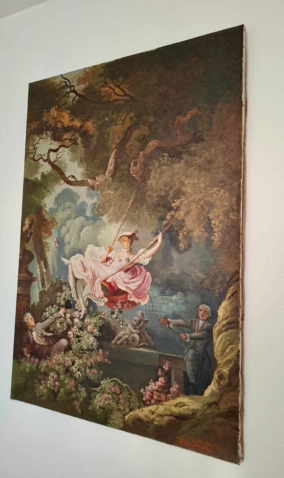 Schilderij naar Fragonard “The Swing” (link Disney Frozen), Antiek en Kunst, Ophalen