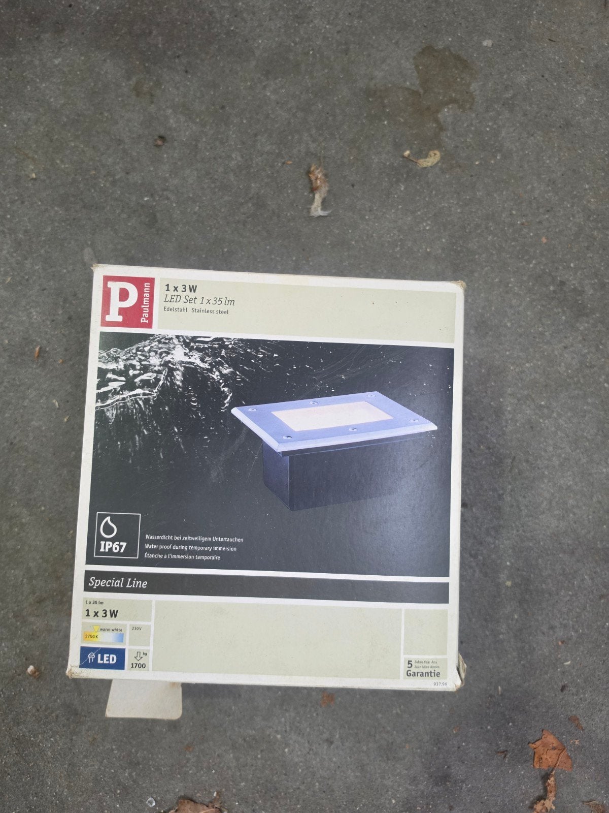 Paulmann LED Set 1x3W IP67 RVS Inbouwspot, Ophalen, Minder dan 50 watt, Nieuw, Netvoeding