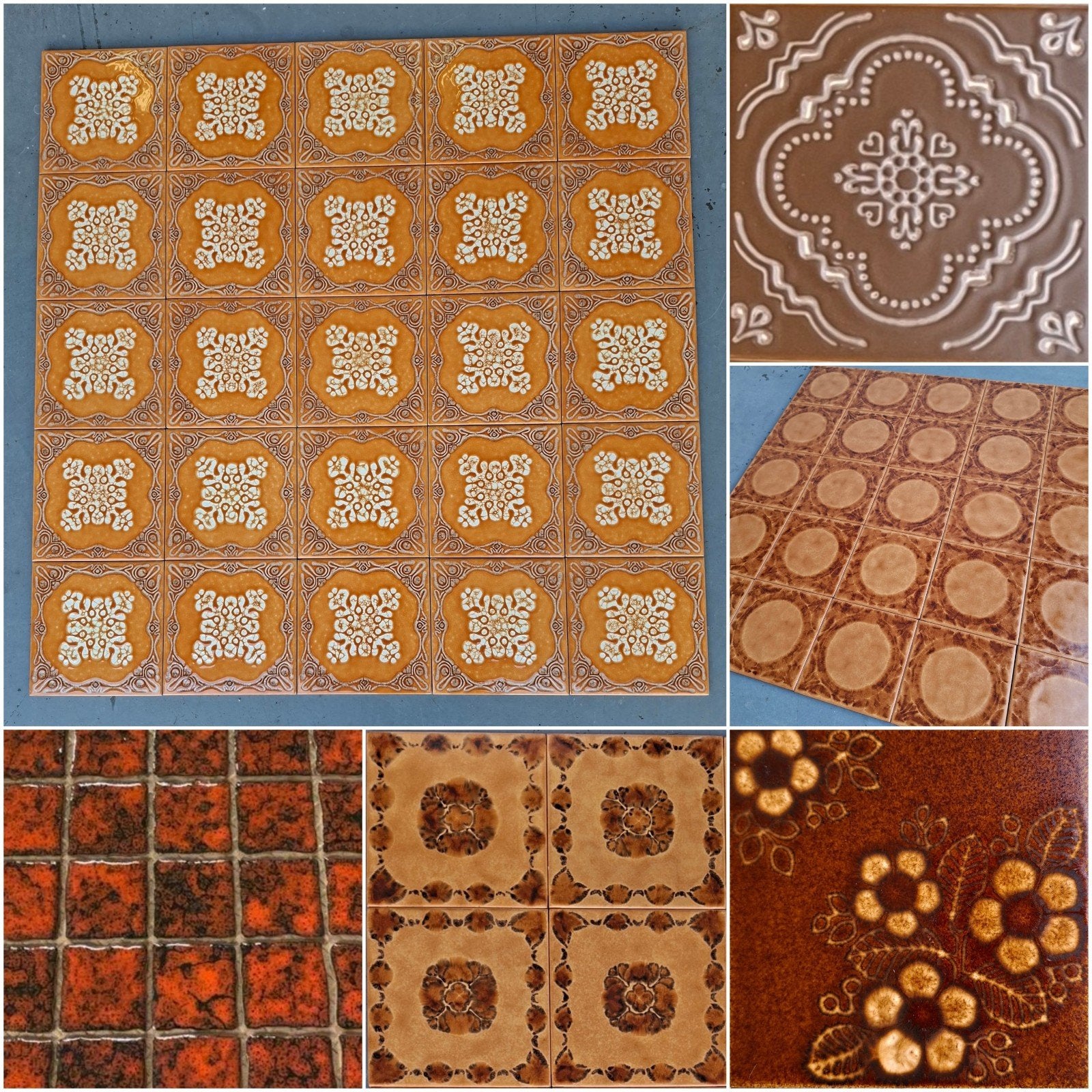 Diverse vintage wandtegels, jaren 70, nog nieuw in doos, Ophalen, Nieuw, Minder dan 20 cm, Minder dan 20 cm
