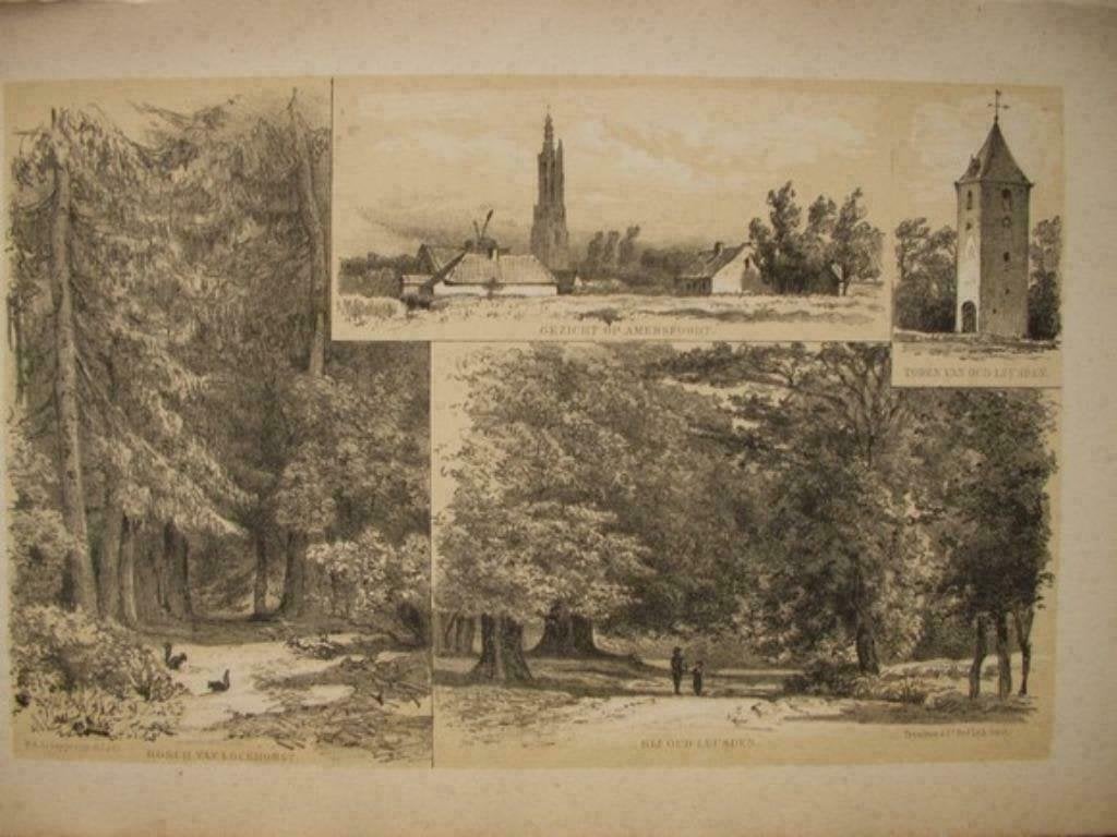 59 / Amersfoort / Lockhorst / Oud Leusden Litho 1876, Ophalen of Verzenden