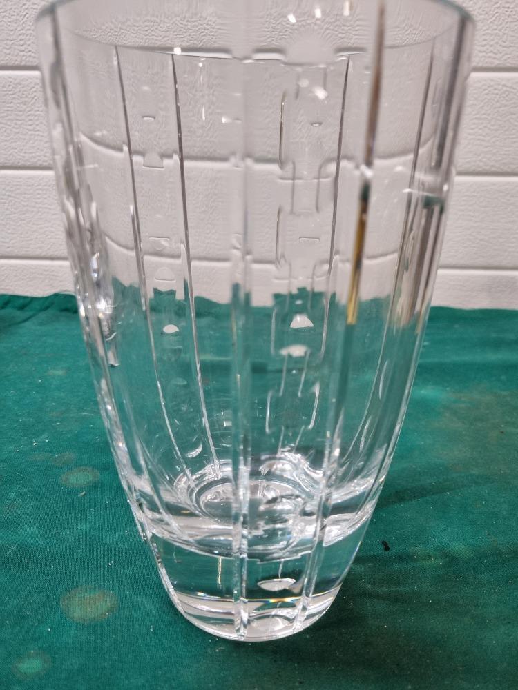 vaas kristal met rondjes dikke bodem vintage orrefors, Ophalen of Verzenden