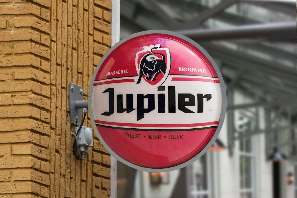 Jupiler Lichtbak (Uithangbord) dubbelzijdig., Ophalen, Gebruikt, Reclamebord, Plaat of Schild, Jupiler