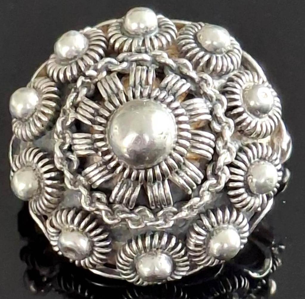 Schitterende Antieke Zilveren Zeeuwse Knop Broche 2.4 CM, Sieraden, Tassen en Uiterlijk, Antieke sieraden, Ophalen of Verzenden