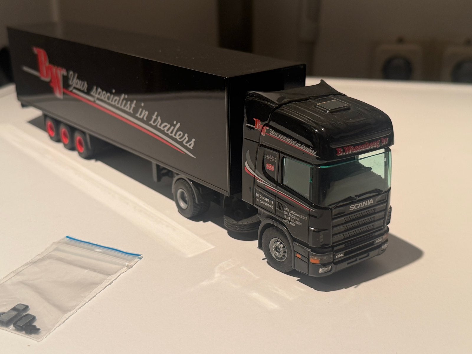 Tekno Scania R-serie met trailer - B.W. Your specialist in t, Ophalen of Verzenden, Zo goed als nieuw, Bus of Vrachtwagen, Tekno