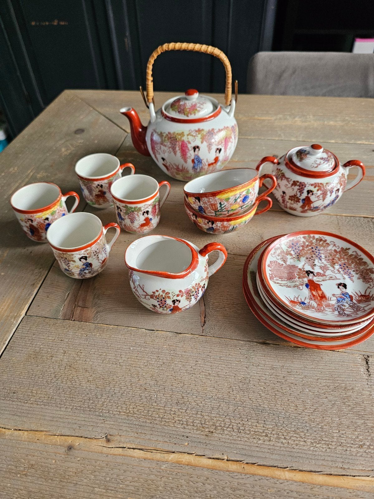 antiek, vintage Chinees thee servies, Antiek en Kunst, Ophalen of Verzenden