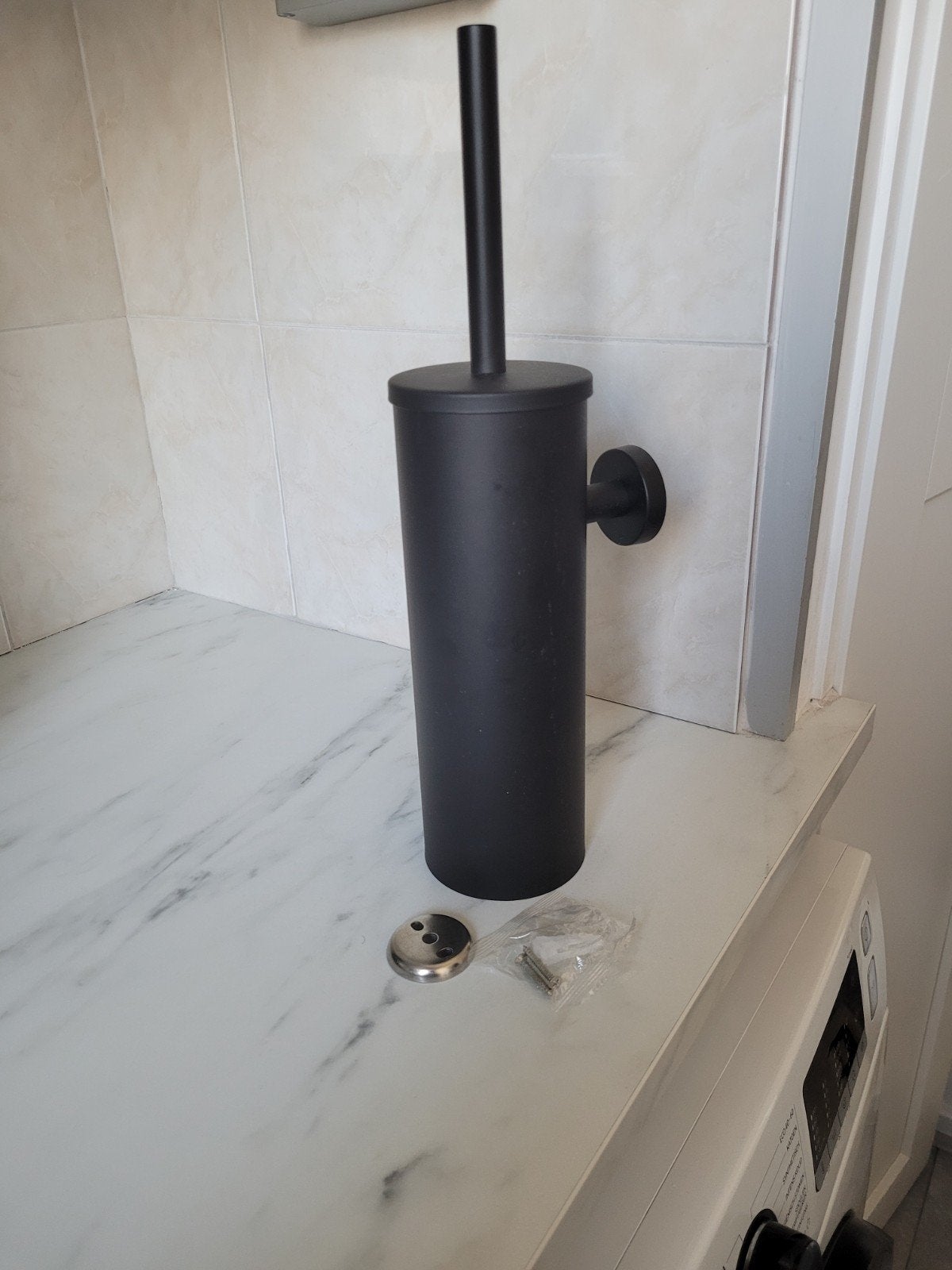 Zwarte toiletborstelhouder met borstel - Nieuw, Ophalen of Verzenden, Nieuw