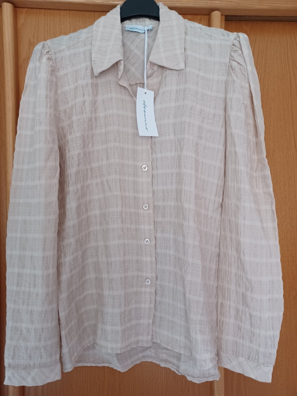 licht " bruine" blouse ong mt M/L ,NIEUW, Azzurro, Bruin, Maat 42/44 (L), Nieuw