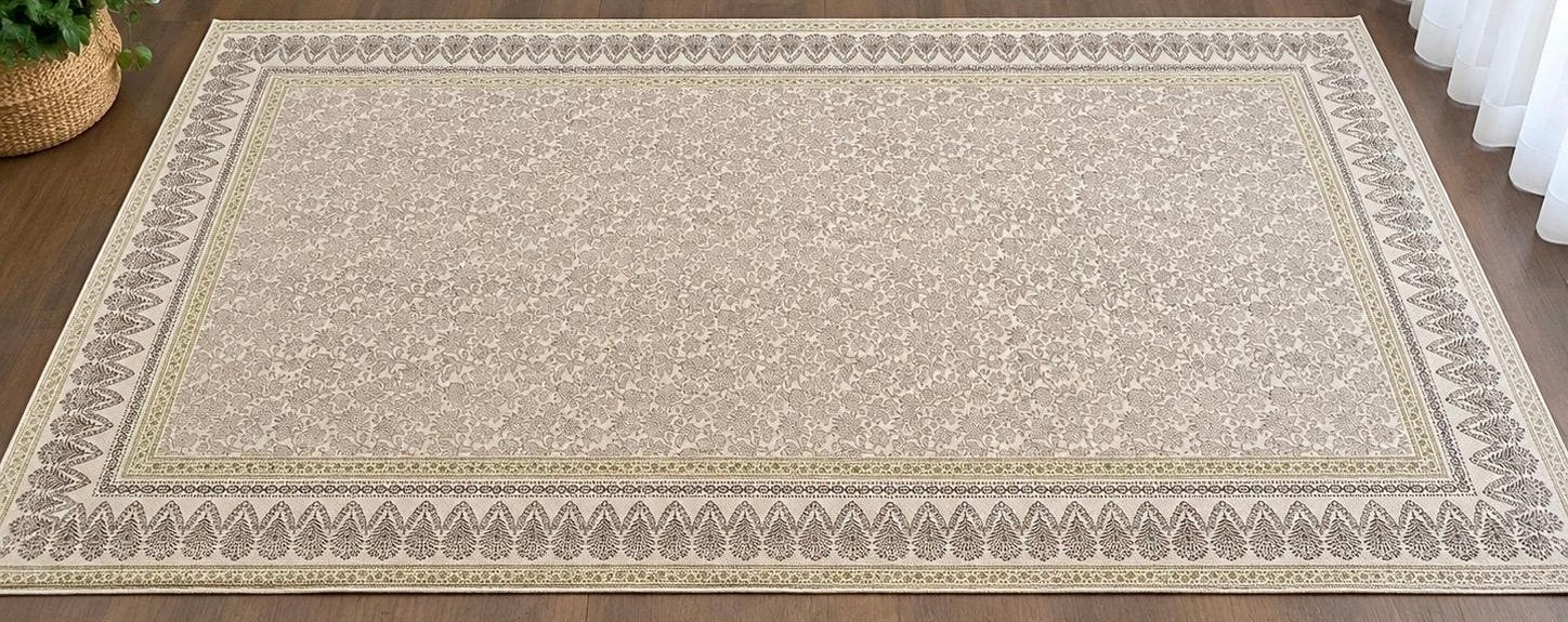 Titel: Prachtig Zara Home vloerkleed beige – 197 x 297 cm, Ophalen, Zo goed als nieuw, Rechthoek