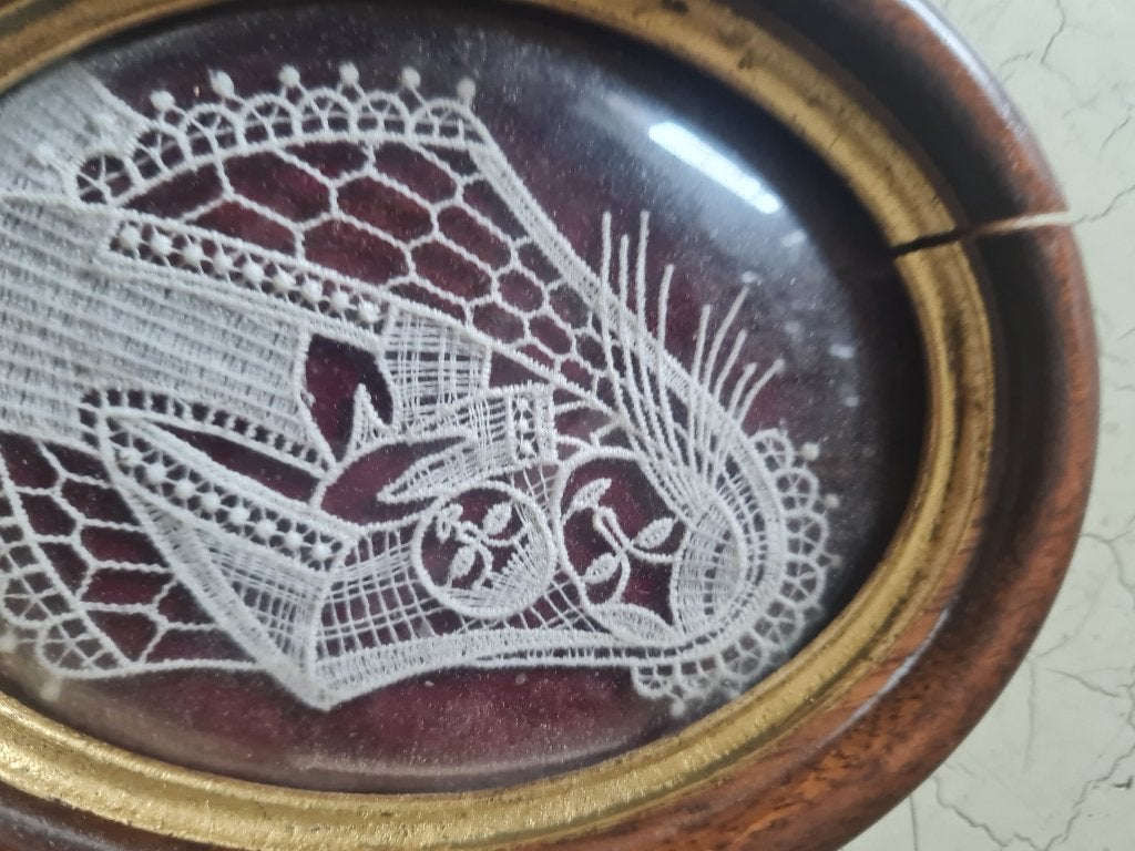vintage houten lijstje met bol glas foto 1 t/m 3, Huis en Inrichting, Woonaccessoires | Lijsten, Gebruikt, 16 cm, 13 cm, Ophalen of Verzenden
