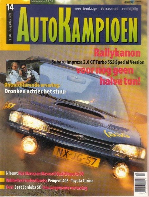 Autokampioen 14 1996 : Subaru Impreza 2.0 GT Turbo 555 - Kia, Ophalen of Verzenden, Gelezen, Algemeen