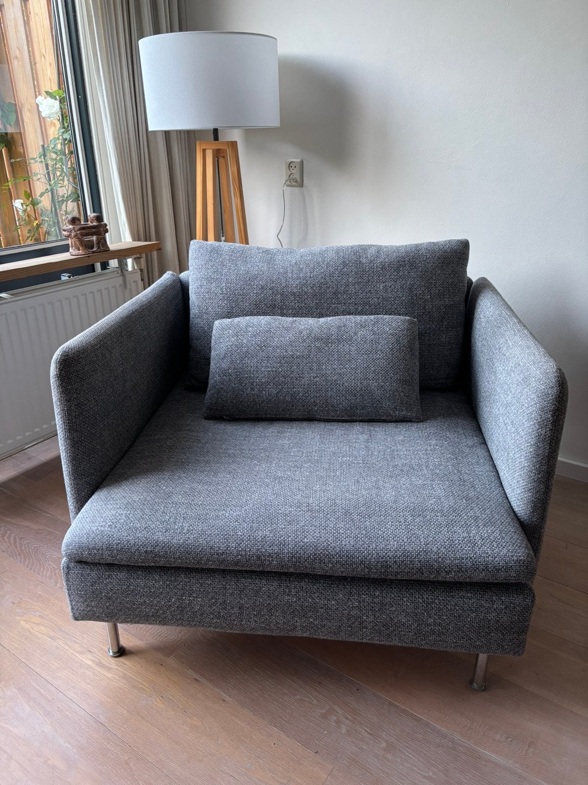 Fauteuil Soderhamn grijs/love seat, Ophalen, Eenpersoons, 75 tot 100 cm, Zo goed als nieuw
