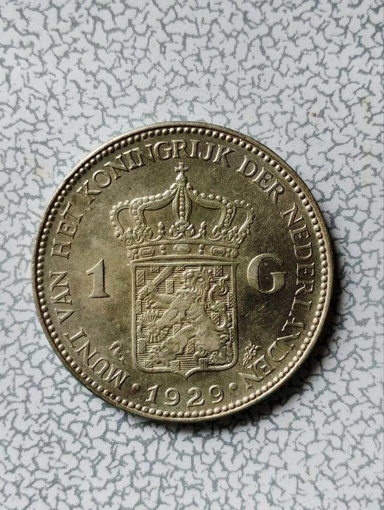 Nederland 1 gulden 1929, Ophalen of Verzenden, Koningin Wilhelmina