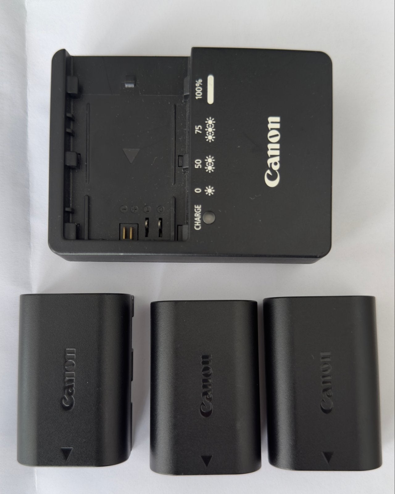 Canon LP-E6 Accu's met Canon LC-E6 Acculader, Canon, Opladen via netstroom, Zo goed als nieuw, Canon