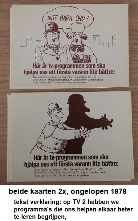 ZWEDEN, set ansichtkaarten educatieve TV programma's, Ophalen of Verzenden, 1960 tot 1980, Ongelopen, Overige thema's