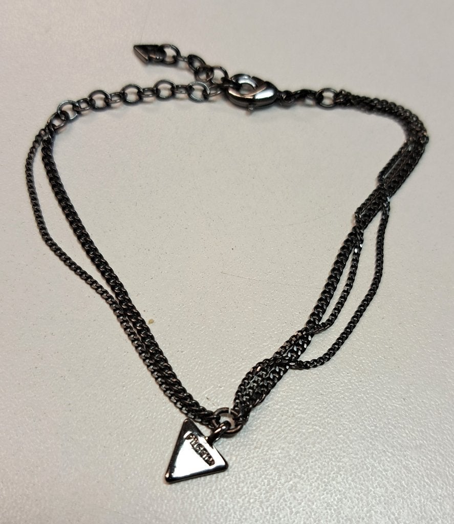 Pilgrim danish design armband donker zilver /zwart nr 44668, Staal, ., Zwart, Ophalen of Verzenden