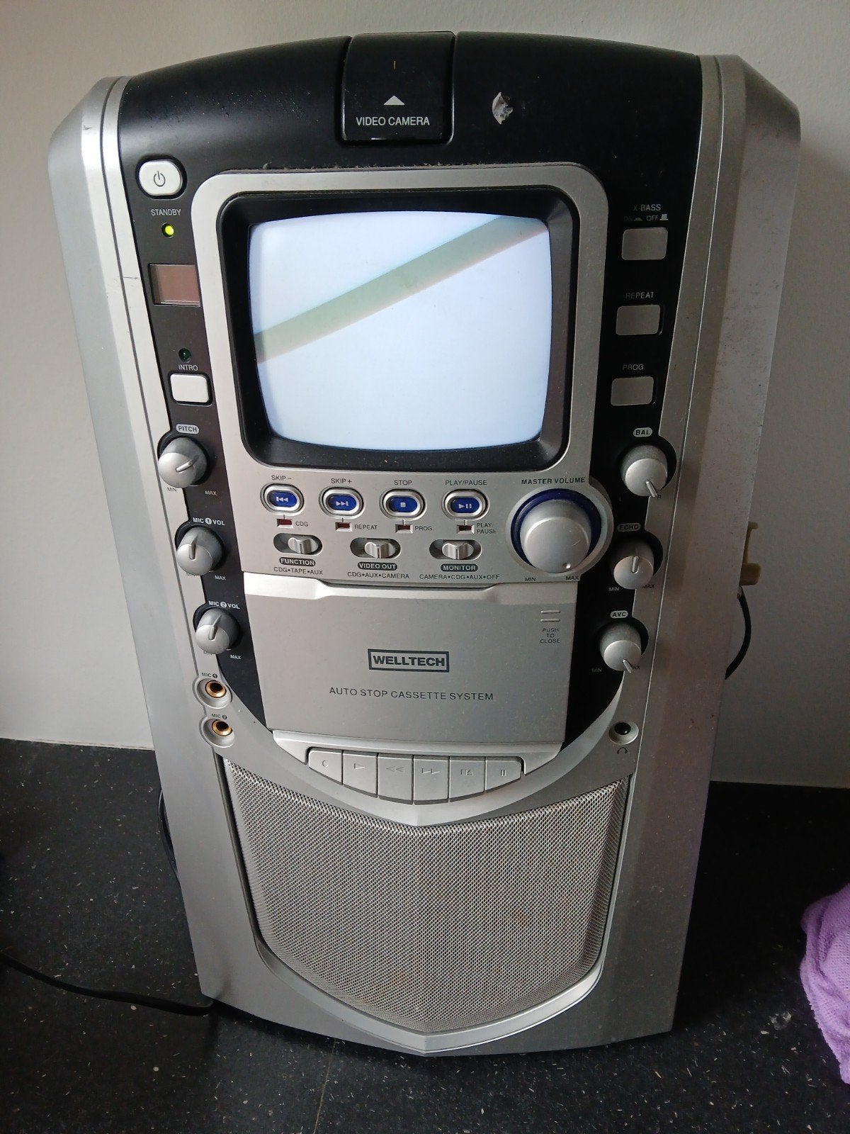Welltech Karaoke Machine met Scherm en Cassettedeck, Ophalen of Verzenden